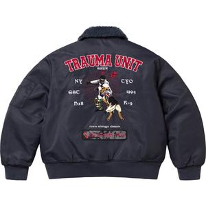 Supreme Голубая нейлоновая бомбер, Marine Blue/Navy