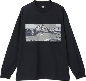 Футболка с длинным рукавом унисекс HELLY HANSEN HM32576 для взрослых, с пейзажным рисунком, черный