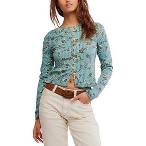 Лонгслив Free People Tilly Print Free People, Mineral Blue Combo