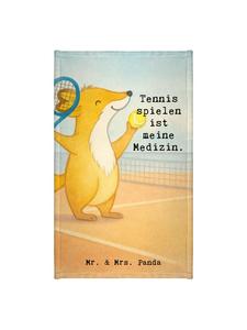 Mr. & Mrs. Panda Изображение лисы на полотенце с надписью «Теннис» белым цветом