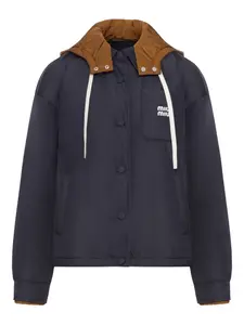 Куртка с капюшоном и логотипом MIU MIU, синий