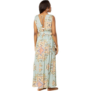 Пляжное платье America & Beyond Silt Green Medallion Print Maxi Dress, зеленый