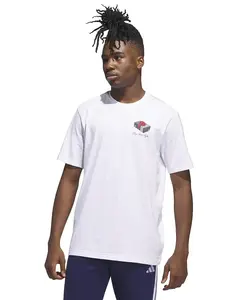 Мужская футболка с коротким рукавом и принтом в виде подарочной коробки с тремя полосками Adidas, белый