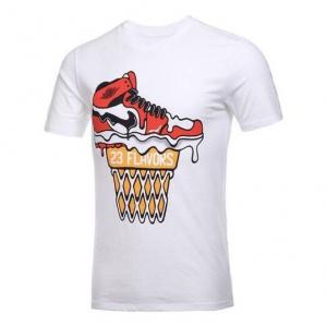 Футболка с рисунком спортивные с круглым вырезом и коротким рукавом Air Jordan, белый