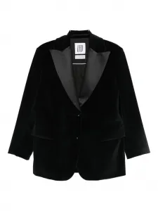 Блейзер с шалевым воротником и карманами Les Filles D'Eva, черный