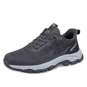 Амортизирующие и дышащие спортивные кроссовки для бега с противоскользящей мягкой подошвой унисекс RONSHI, темно-серые мужские