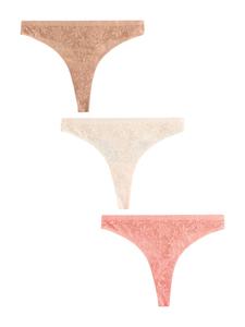 Next Трусы-стринги в цветах беж, розовый, белый