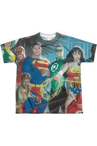 Футболка с коротким рукавом для детей "Лига героев" Justice League of America Gildan, белый