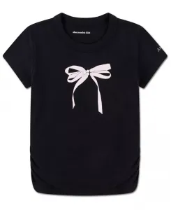 Детская футболка с бантом и жемчужной отделкой Abercrombie Kids, черный