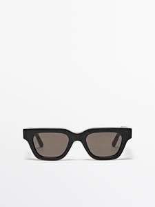 Солнцезащитные очки прямоугольной формы Massimo Dutti, черный