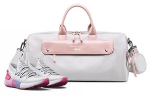 KMV Большая спортивная сумка из полиэстера для женщин, Gray Pink