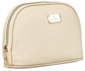 PETERSON Элегантная бежевая женская косметичка на молнии, классическая подарочная большая вместительная дорожная косметичка-органайзер