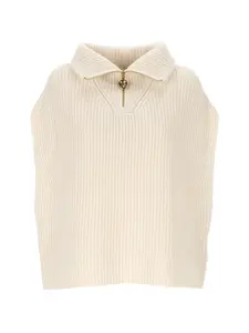 Свитер с воротником-стойкой и молнией до середины Joseph, бежевый