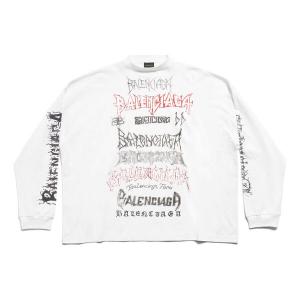 Футболка diy metal long sleeve t-shirt medium fit 'white black red' Balenciaga, белый