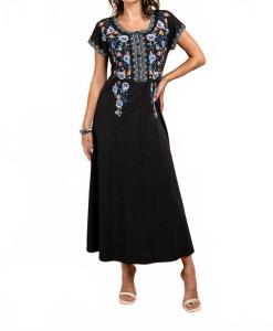 Женское черное макси-платье из джерси с вышивкой PAPARAZZI
