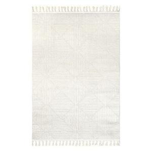 Ковер Kerry с геометрическим узором и кисточками Nuloom, коричневый, 244x305 см