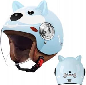 Шлем детский 3/4 Koliyn с ушками, голубой