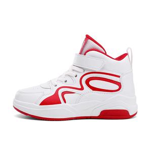 Износостойкие легкие амортизирующие дышащие противоскользящие детские скейтборд кроссовки Wooden Rabbit, белый/красный