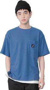 Футболка KANGOL с коротким рукавом для мужчин и женщин, синий