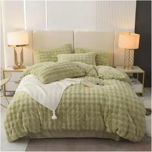 GBEFUYRDIAHGIUEHH Плед из искусственного кроличьего меха бежевый пушистый комплект постельного белья