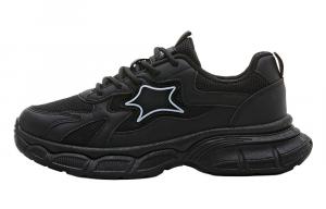 RENBEN Абразивоустойчивые дышащие сбалансированные легкие утолщенные низкие кроссовки для женщин с эффектом увеличения роста - полностью черные, цвет All Black