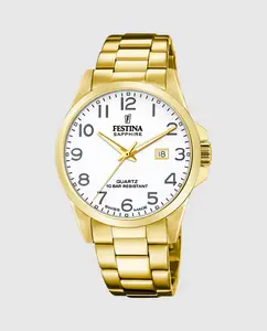 F20044/1 Мужские часы из золотой стали швейцарского производства Festina, золотой