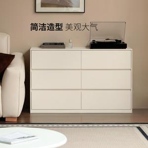 Genji Muyu Комод 56,2х40х98 см для спальни из массива дерева, 5 ящиков, в стиле минимализм, цвет белый кремовый, полностью собран