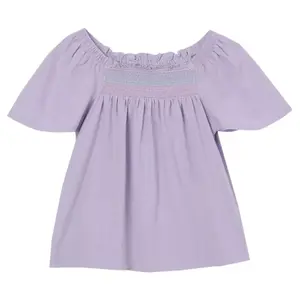 Топ-блуза с короткими рукавами для девочек 2–16 лет Lands' End, цвет pastel lilac