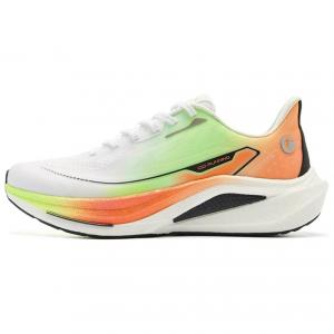 QIAODAN Кроссовки для бега Boundaryless 7.0 с низким верхом, противоскользящие, износостойкие, мужские, белые, оранжево-зеленые