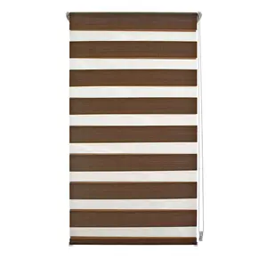 Двойной рулонный штор Дуо-ротор с ламбрекеном защита от света Liedeco, коричневый