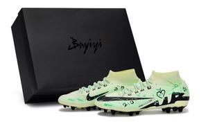 Nike Футбольные бутсы Mercurial Superfly 9 AG с короткими шипами, нескользящие, мужские, черные, бежево-зеленые