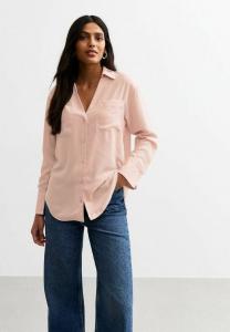 Блуза New Look V-NECK CURVED HEM, Mid Pink/Blue Denim