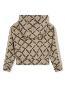 Michael Kors Kids худи на молнии с логотипом Empire, нейтральный цвет