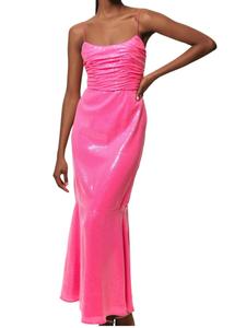 Розовое макси-платье с пайетками Hutch