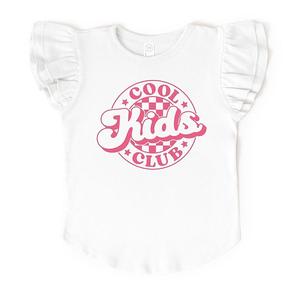 Футболка с рукавами-крылышками в клетку Cool kids club The Juniper Shop, White