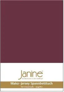 Простыня на резинке Janine Mako Jersey, простыня на резинке всех размеров и цветов 140 см x 200 см x 160 см x 200 см бордового цвета Original Janine
