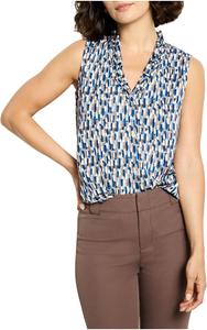 Топ NIC+ZOE Brushstrokes Ruffled Around Top, Neutral Multi