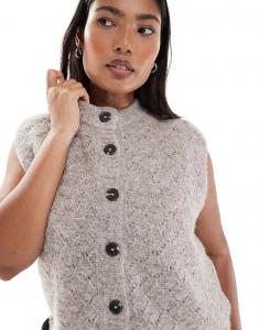 Жилет с фактурной отделкой и застежкой на пуговицы ASOS DESIGN в грибовидном стиле