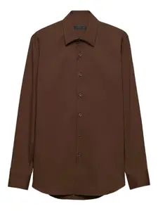 Рубашка с классическим воротником Prada, коричневый