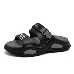 KLAOSD Скользостойкие антибактериальные износостойкие шлепанцы мужские - черный серый, цвет Black Gray