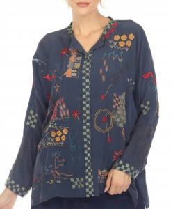 Блузка Cartagena в цвете синяя ночь Johnny Was