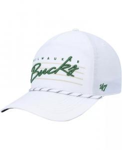 Мужская белая бейсболка Milwaukee Bucks Downburst Hitch Snapback '47 Brand