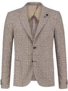 Однобортный пиджак с брошью Lardini, коричневый