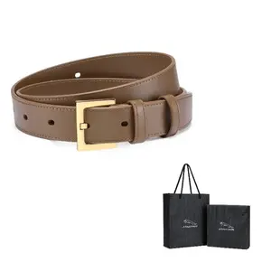 JAGUAR Элегантный и модный женский кожаный ремень из коровьей кожи шириной 2.8 см, Brown