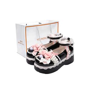 Yang Nianhua Туфли Мэри Джейн на платформе 5 см женские черные [Коробка] (Подарок в комплекте), цвет Black[Box](Gift Included)