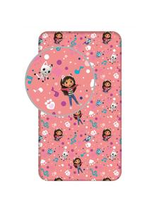 Постельное белье Gabby's Dollhouse, простыня на резинке 90x200+25 см, цвет розовый COFI 1453, 90 x 200 см