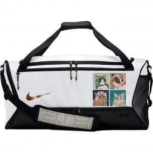 Nike Тканевая дорожная сумка унисекс переливающаяся черно-белая, Oil painting cats
