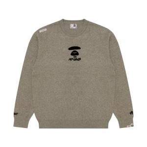 Джемпер с жаккардовым логотипом A Bathing APE Aape, серый