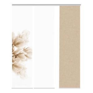 Раздвижная штора Home Wohnideen Kessi, ткань - 60 х 245 см - песочный - набор из 3 шт.