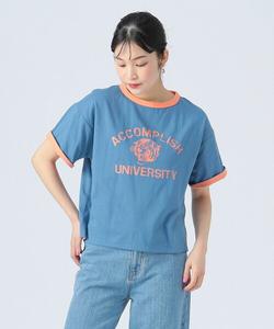 Футболка с принтом BEAMS HEART, двусторонняя, синяя